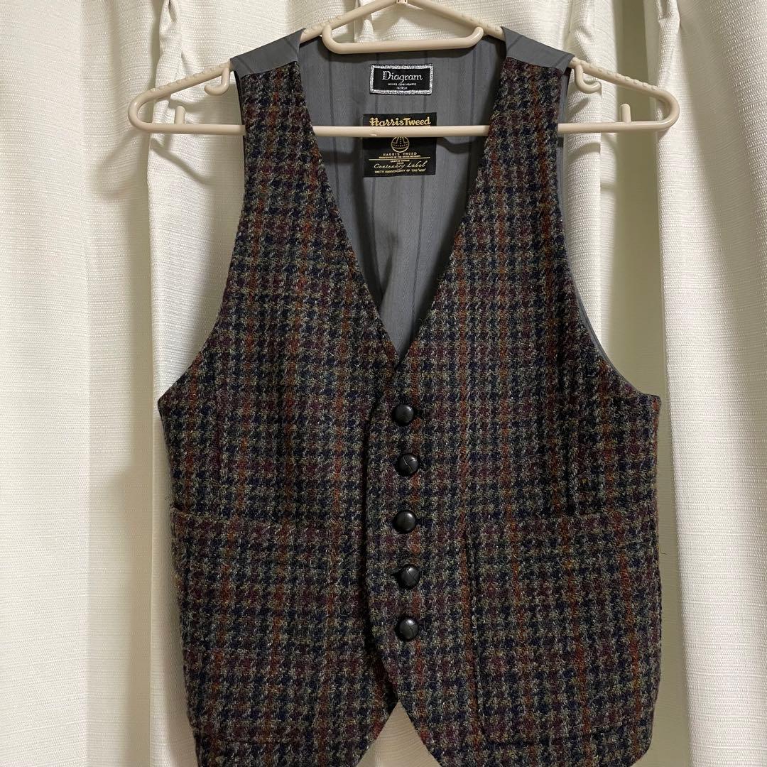 ハリスツイード　ジャケットベストセット　クリーニング済み　美品　日本製