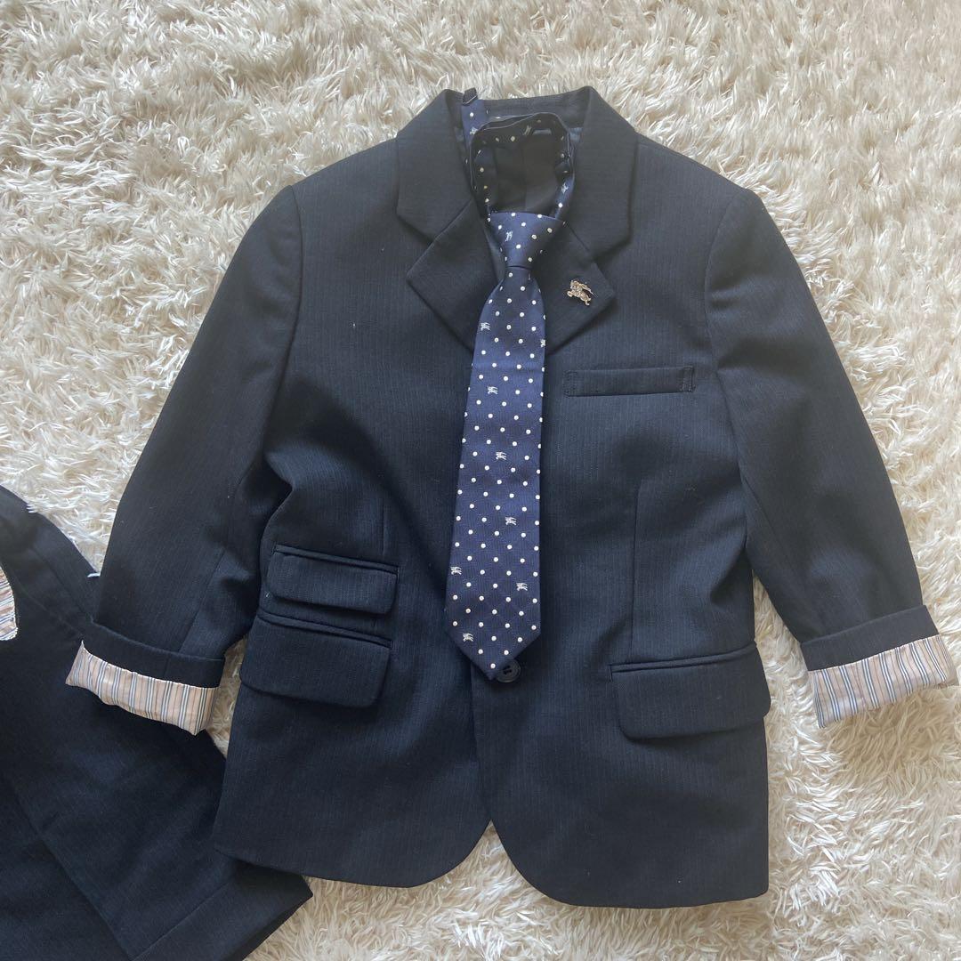 美品　バーバリーロンドン　キッズフォーマル　110 スーツ　男の子　紺　ネクタイ