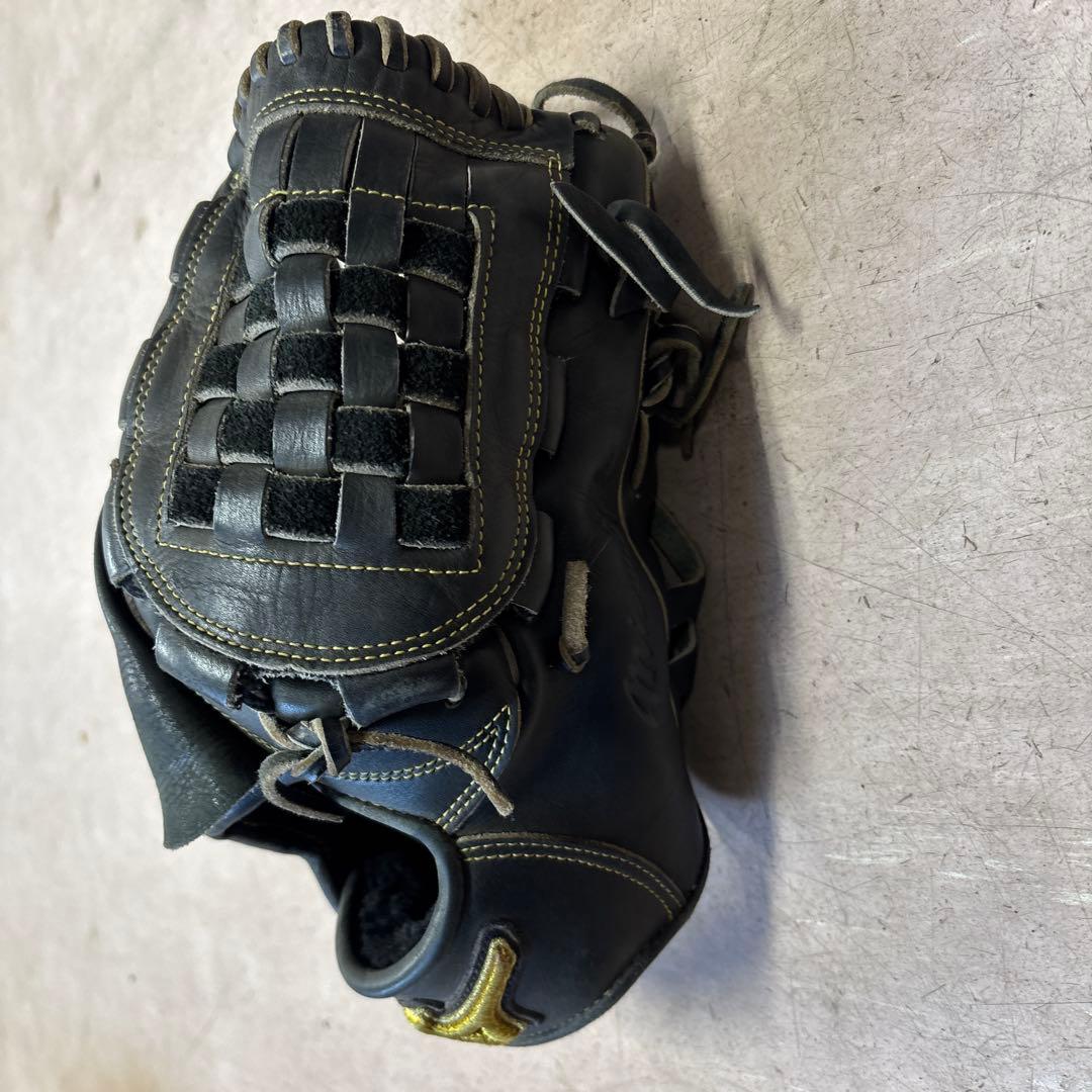 Mizuno 硬式グローブ 黒 編み込みポケット