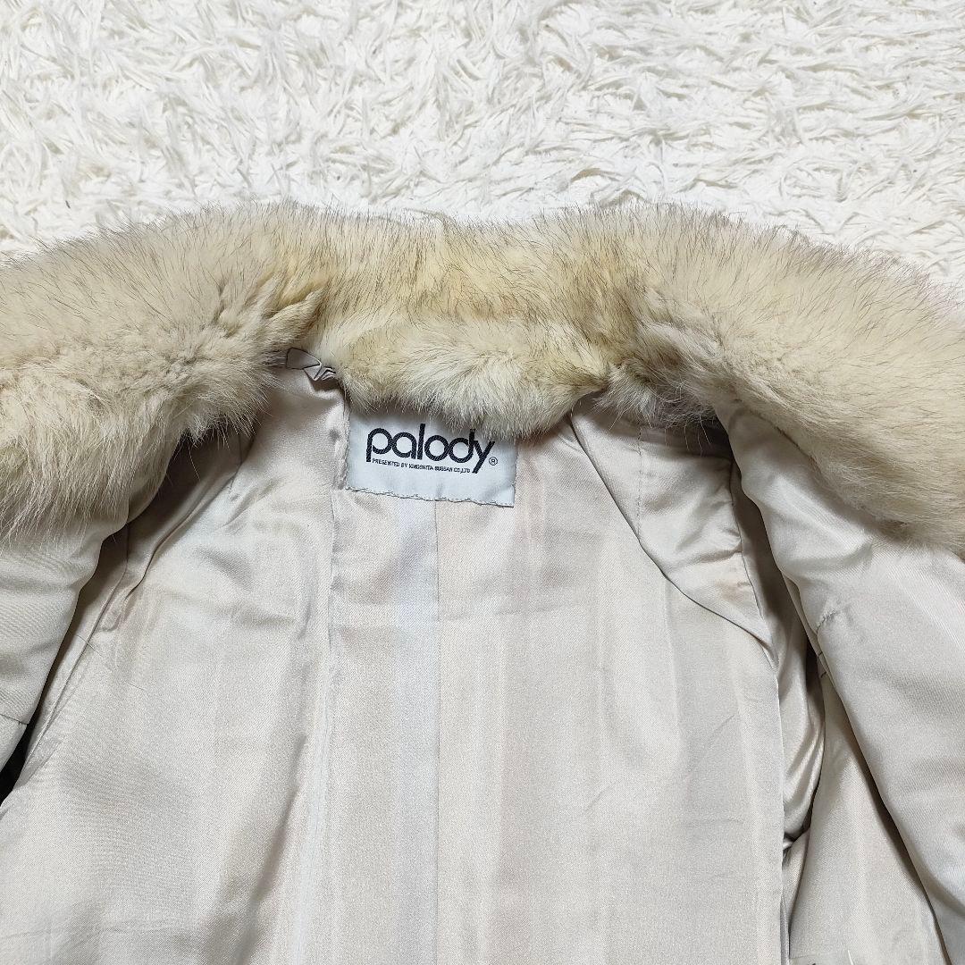 palody　毛皮コート　フォックスファー　本毛皮　ホワイト系　ボリューム