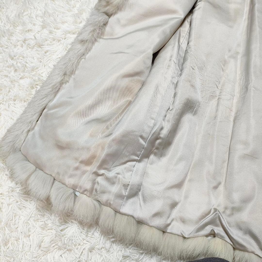 palody　毛皮コート　フォックスファー　本毛皮　ホワイト系　ボリューム