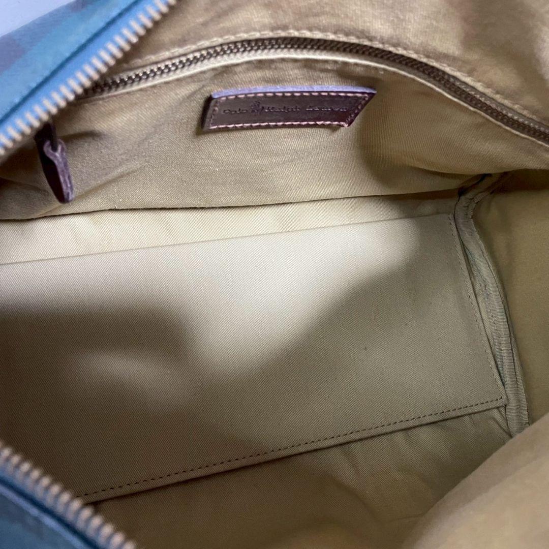 Ralph Lauren ポロラルフローレン　ボストンバッグ グリーン チェック