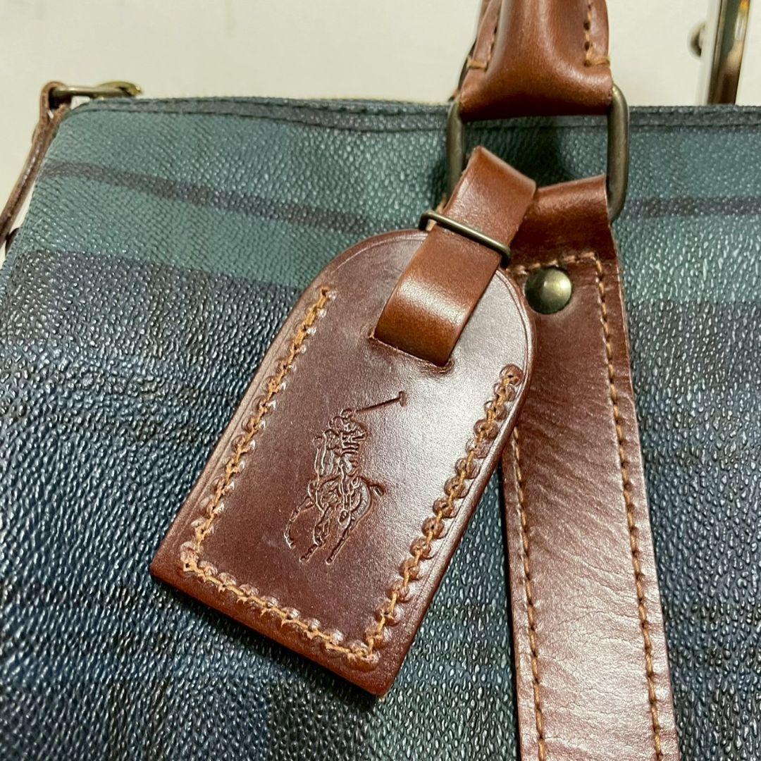 Ralph Lauren ポロラルフローレン　ボストンバッグ グリーン チェック