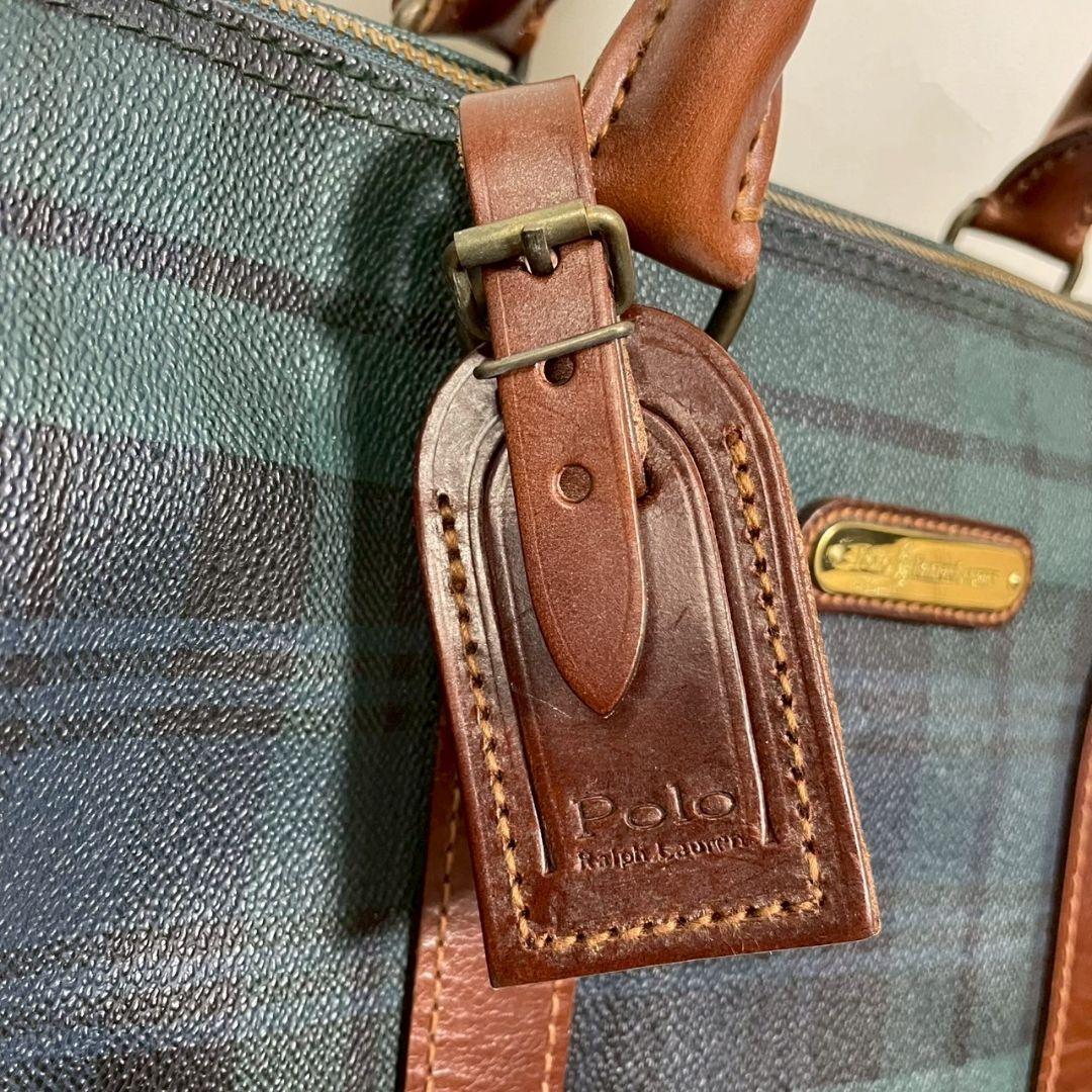 Ralph Lauren ポロラルフローレン　ボストンバッグ グリーン チェック