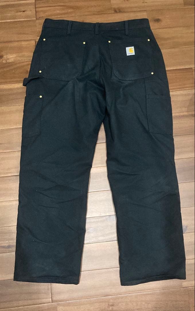 USA製 Carhartt カーハート ブラック W34L28 ダブルニーパンツ