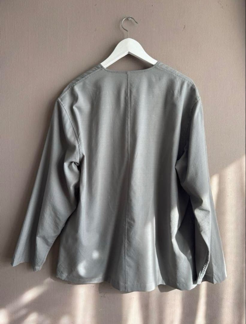 STILL BY HAND ノーカラージャケット 48 グレー