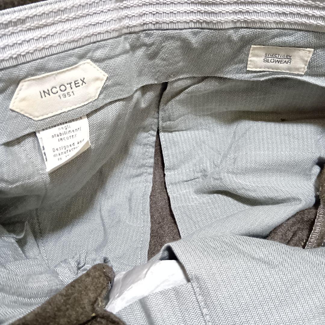 INCOTEX Super100 42 035型 フランネル ウールスラックス