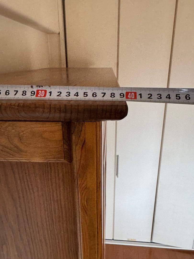 ☆アンティーク木製キャビネット ガラス扉付き 5段