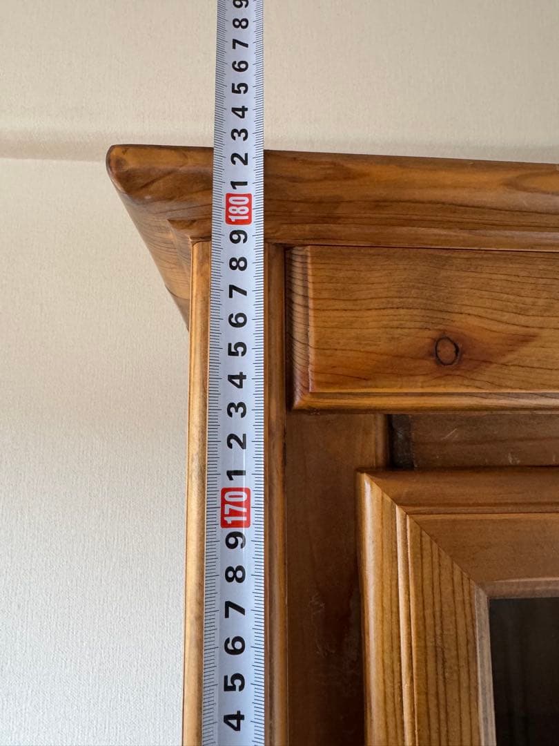 ☆アンティーク木製キャビネット ガラス扉付き 5段