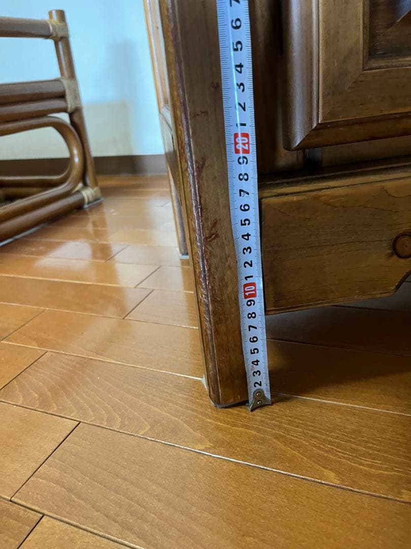 ☆アンティーク木製キャビネット ガラス扉付き 5段