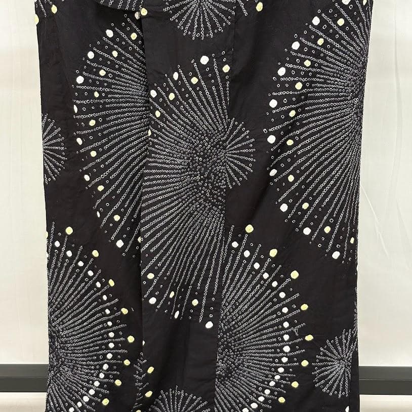 ゆりのはな　絞り浴衣　自由区　総絞り　花火模様　綿　I501　絞り　浴衣