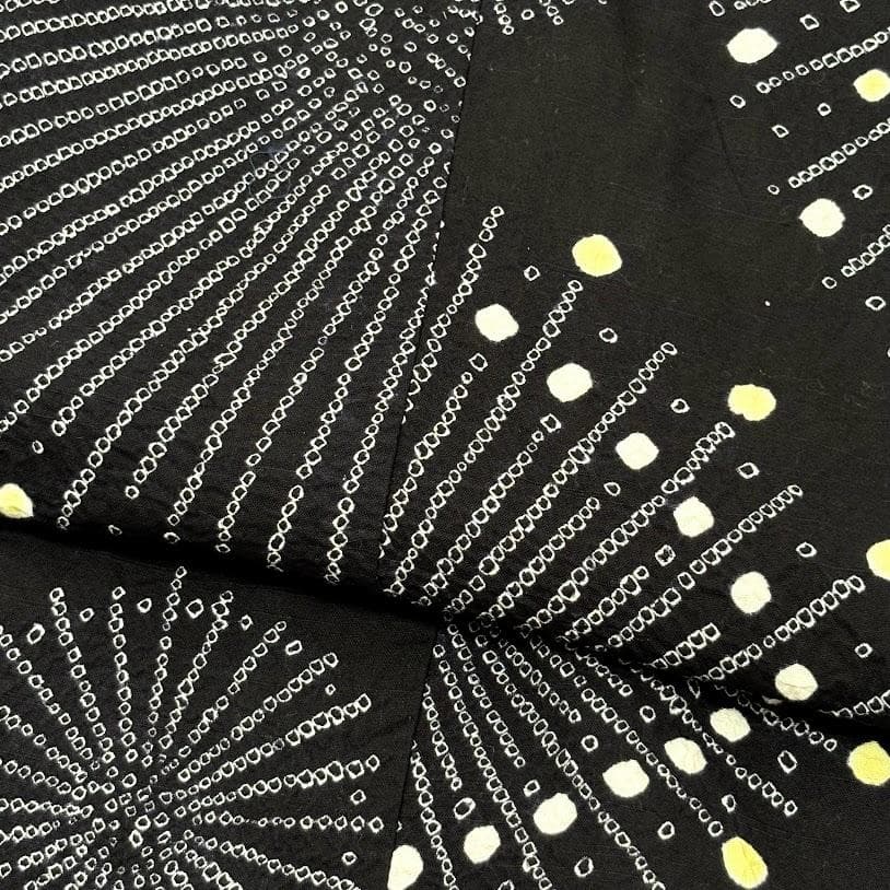 ゆりのはな　絞り浴衣　自由区　総絞り　花火模様　綿　I501　絞り　浴衣