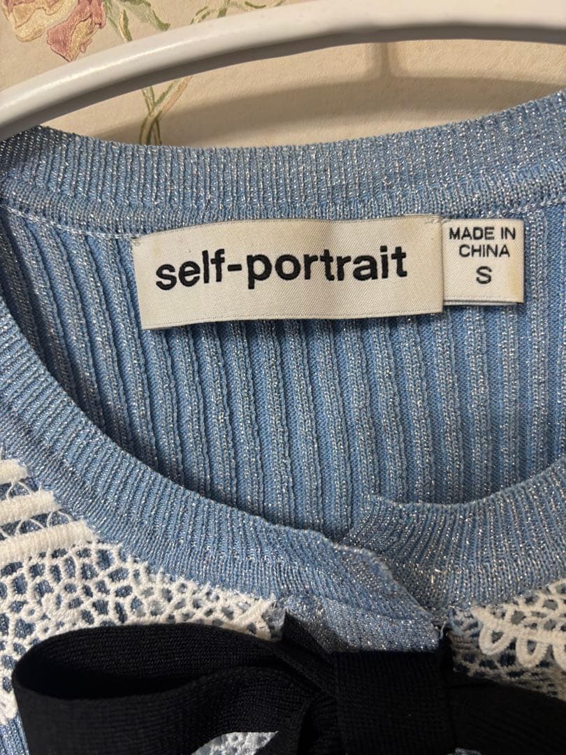 Winter 　self-portrait 水色　ラメ　ミニワンピース