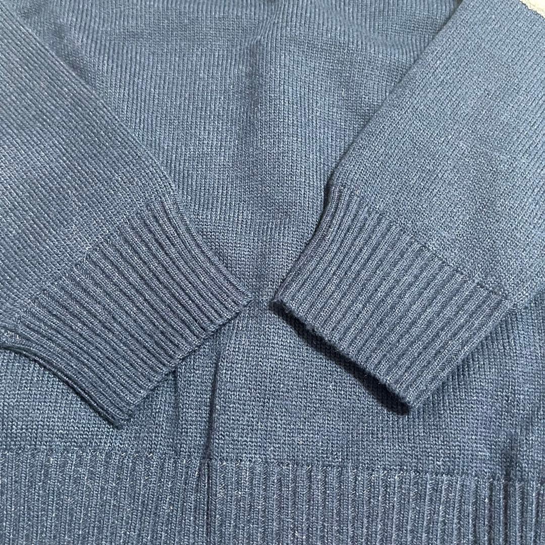 ニューバランス ゴルフウェア ニット セーター L相当 防風防寒 ビッグロゴ