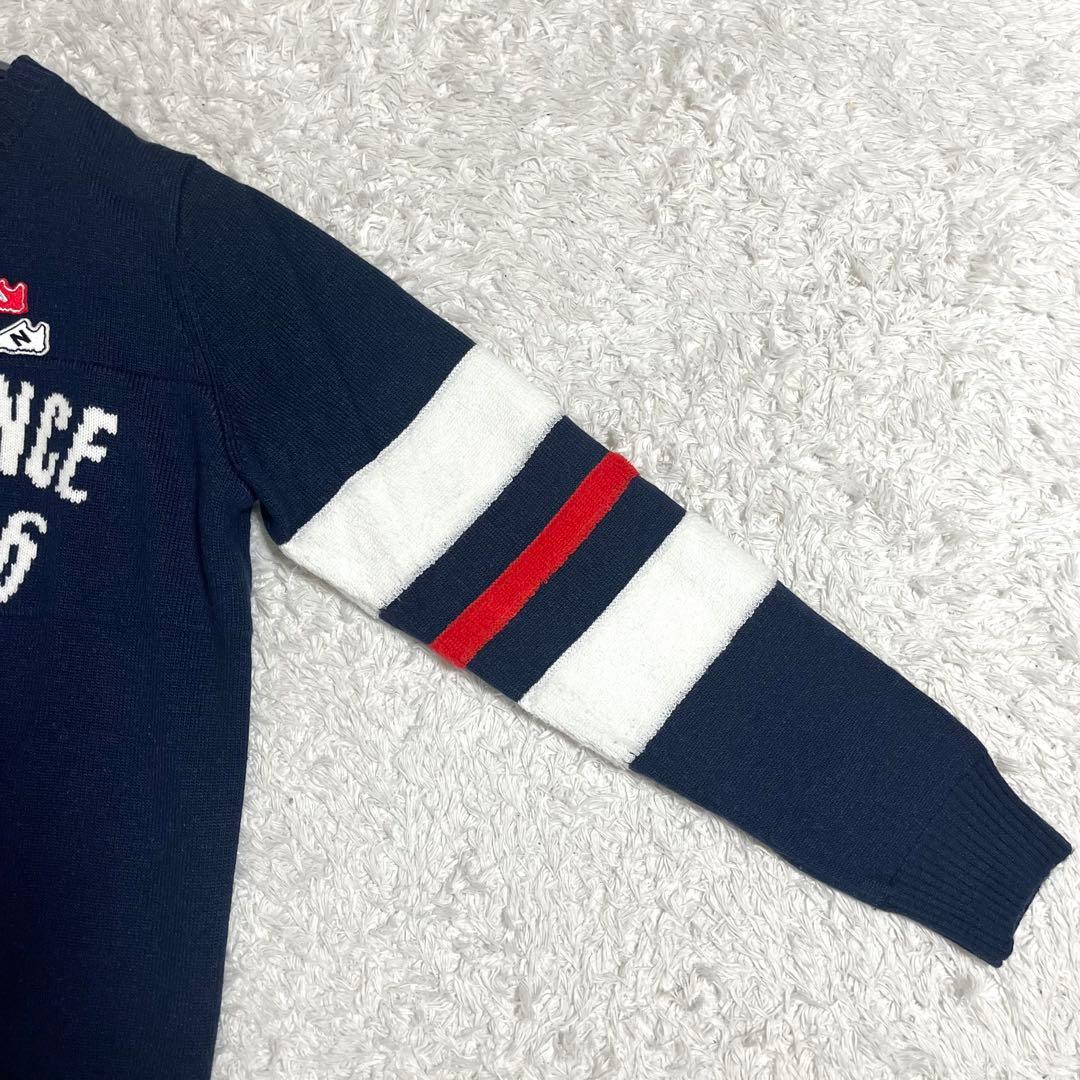 ニューバランス ゴルフウェア ニット セーター L相当 防風防寒 ビッグロゴ