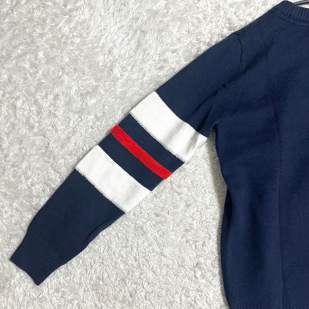 ニューバランス ゴルフウェア ニット セーター L相当 防風防寒 ビッグロゴ