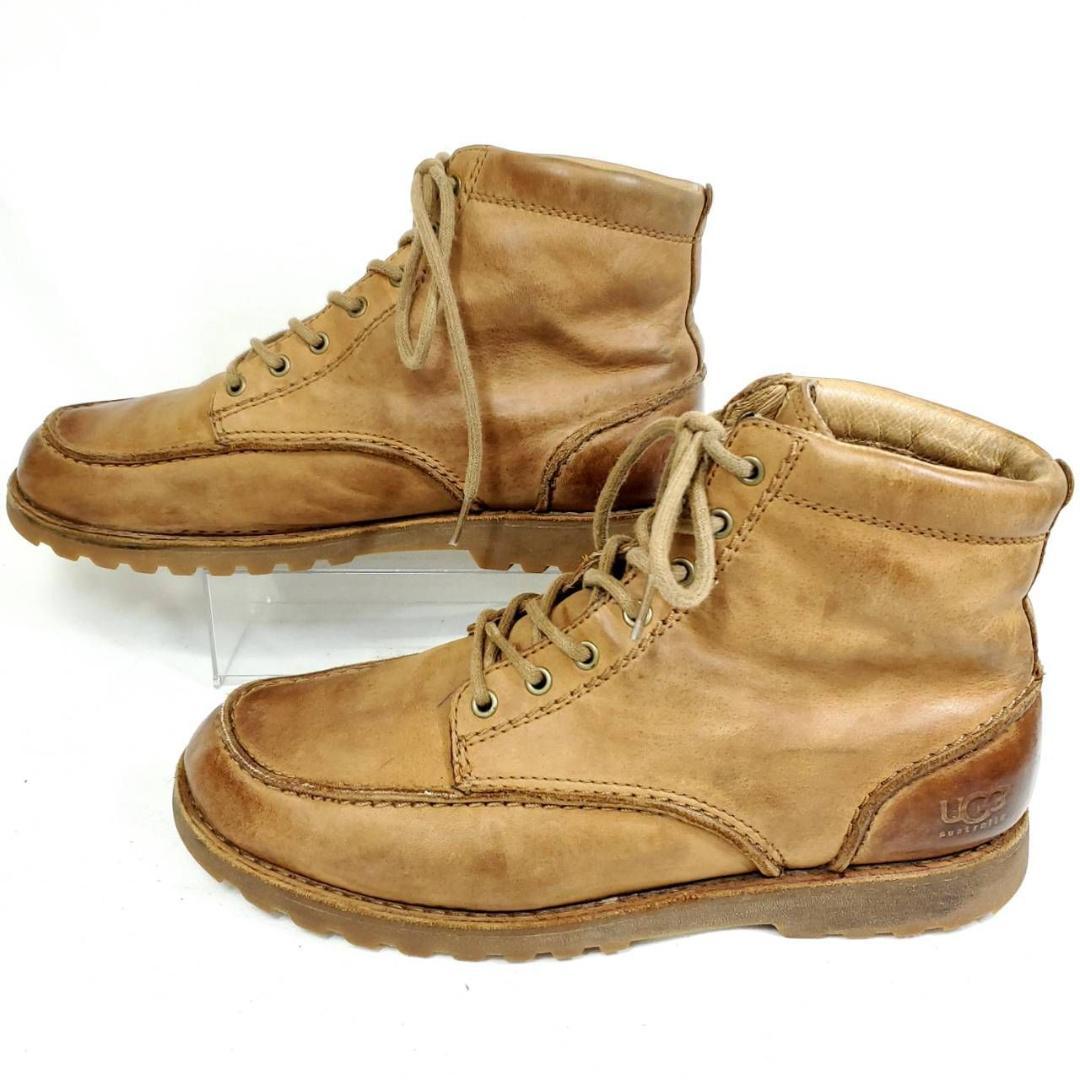 アグ　激レア　オールレザー　レースアップブーツ　27.5cm　ブラウン