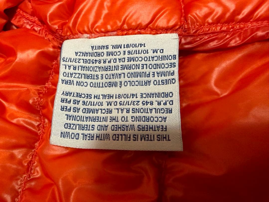 MONCLER モンクレール ダウンジャケット　薄手　サイズ1 オレンジ