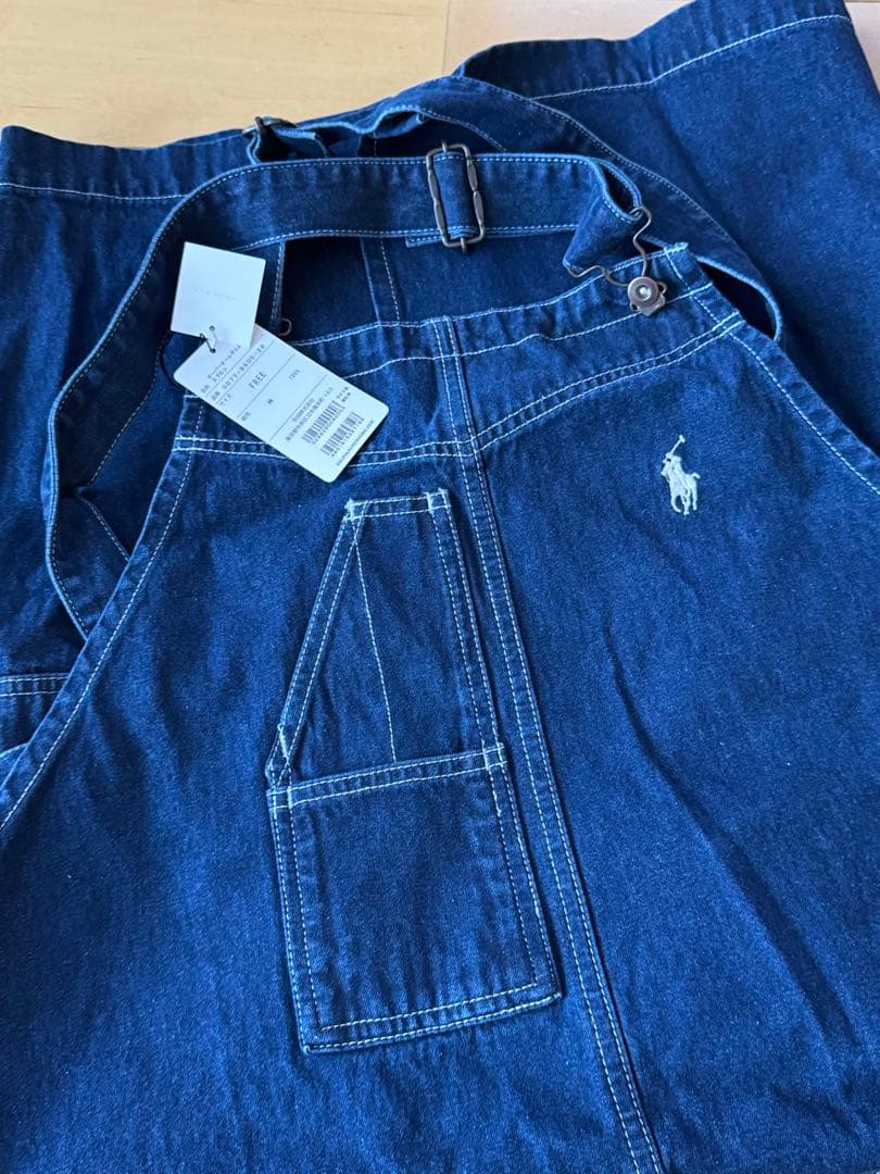 新品　RALPH LAUREN ダークデニム オーバーオールエプロン　タグ付