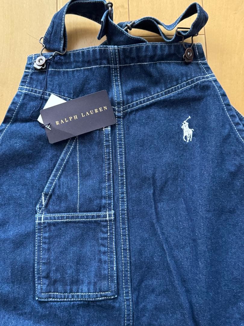 新品　RALPH LAUREN ダークデニム オーバーオールエプロン　タグ付