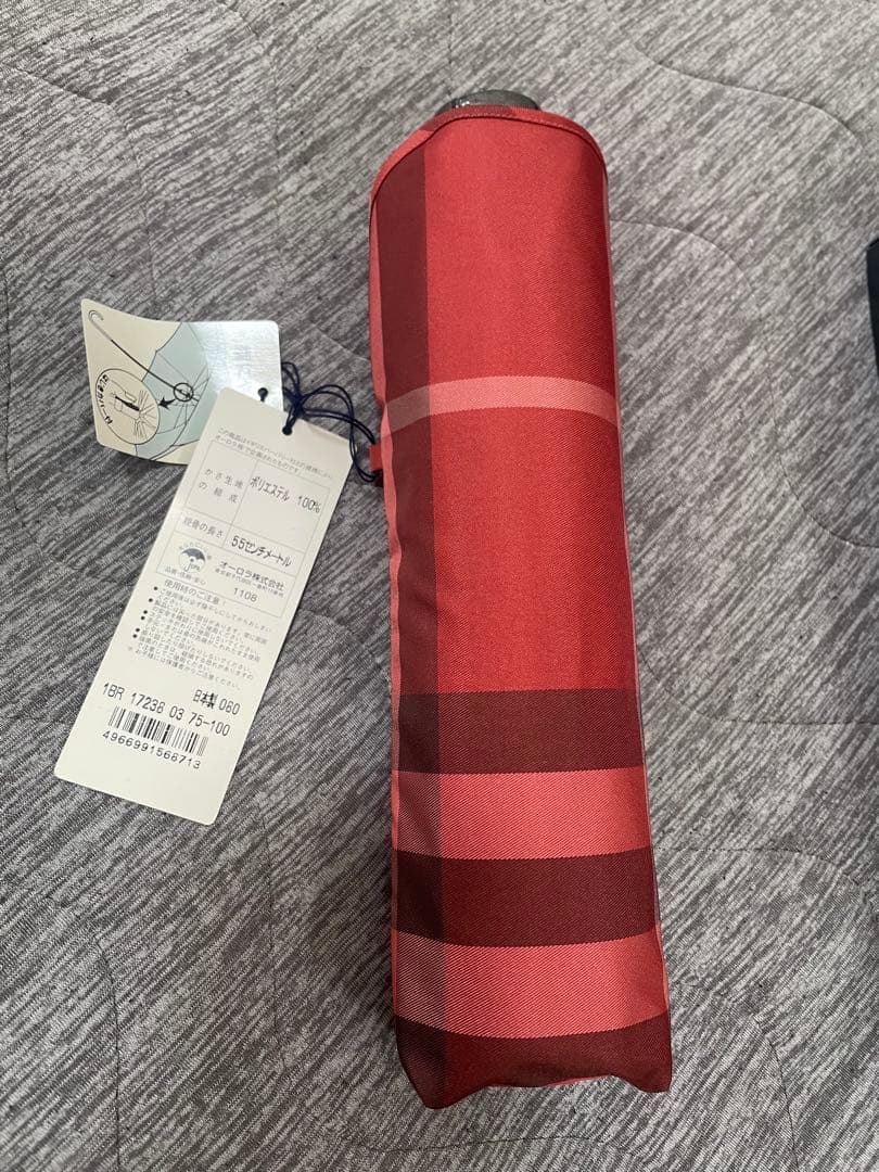 BURBERRY 折りたたみ傘 レッド