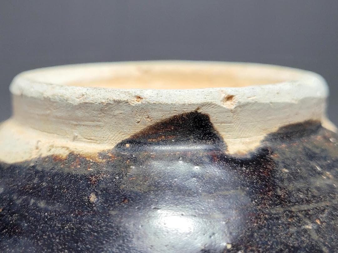 黑釉 窯変紋 天目瓶 宋元時代 高さ約22.1cm