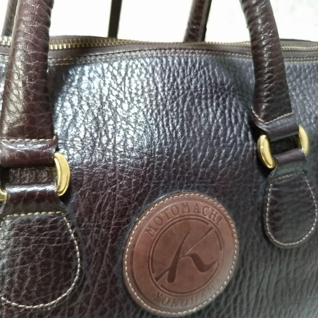 キタムラ　レザーボストンバッグ　南京錠　大容量　旅行　シボ革　ショルダーバッグ