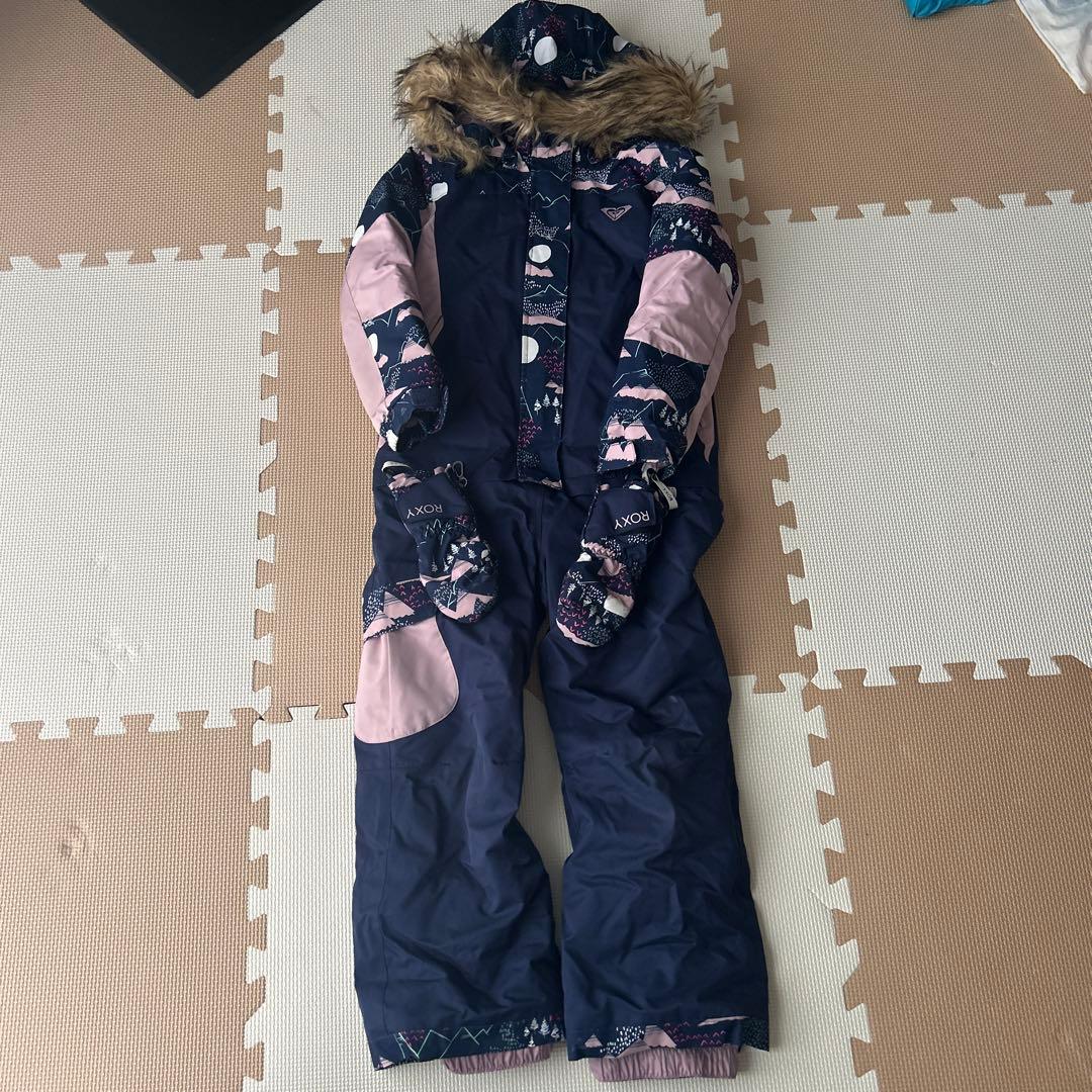 ROXY GIRL スキーウェアとグローブ120センチぐらい