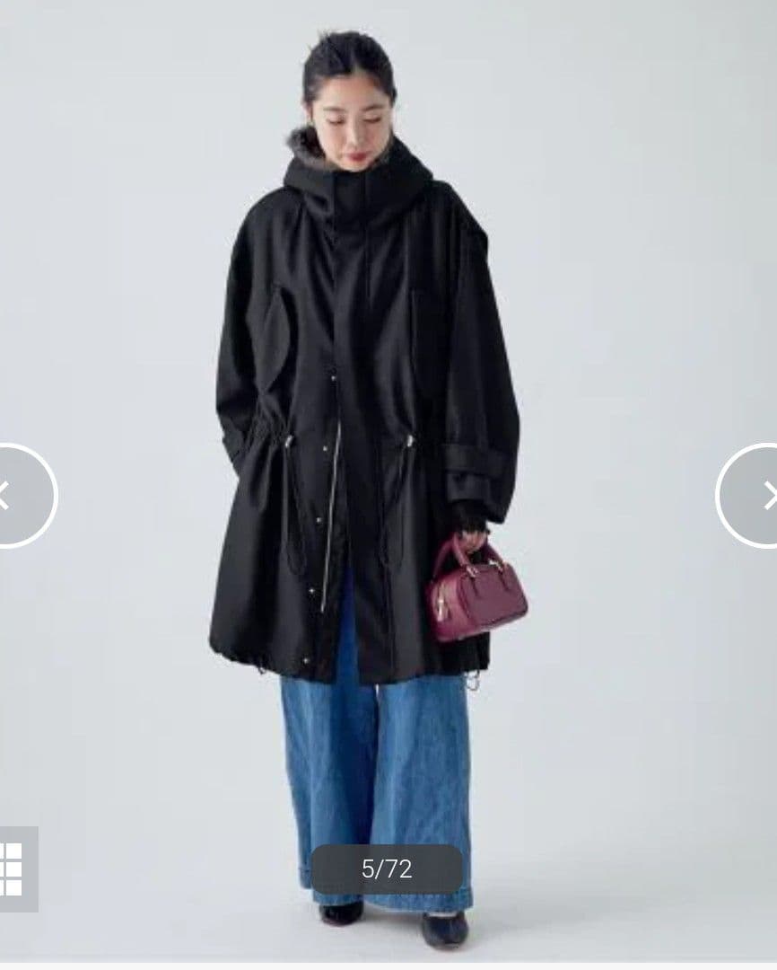 IENA　新品タグ付き　ウーステッドフランネルモッズコート◆