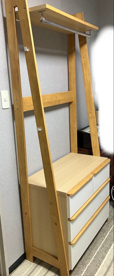 ニトリ　ハンガーラック　収納　ワードローブ　木製