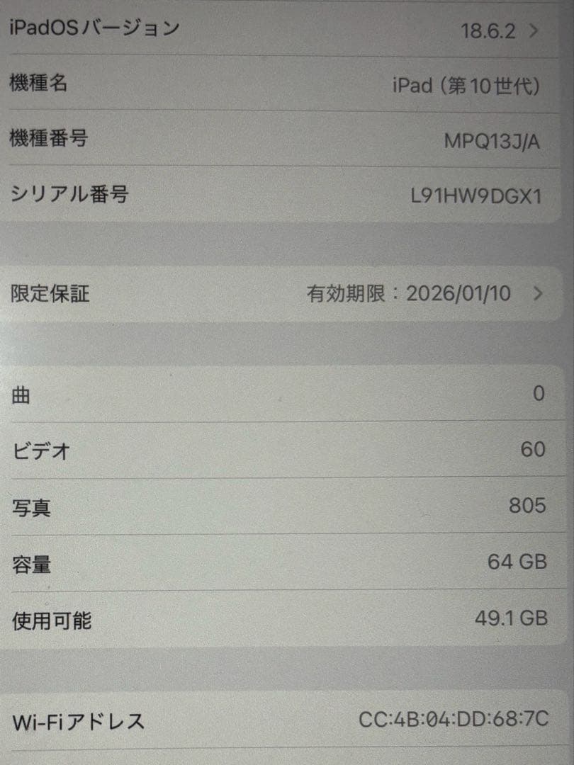 美品 iPad 第10世代 10.9インチ Wi-Fi 64GB ブルー ペン