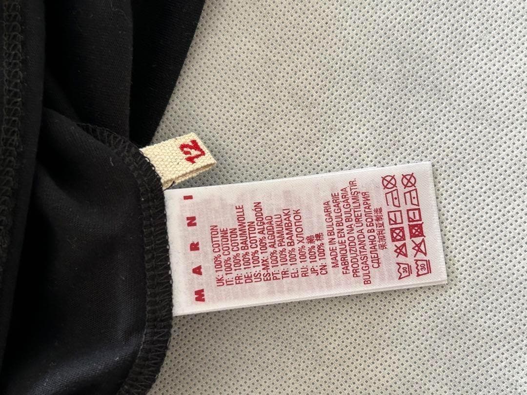 【残1】大人もOK MARNI シャツ 半袖 ロゴ ブラック 12Y 150cm