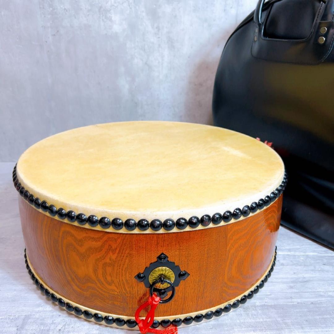 和太鼓 平太鼓 和楽器 民謡　お祭り　1.4尺　ケース　バチ　台座
