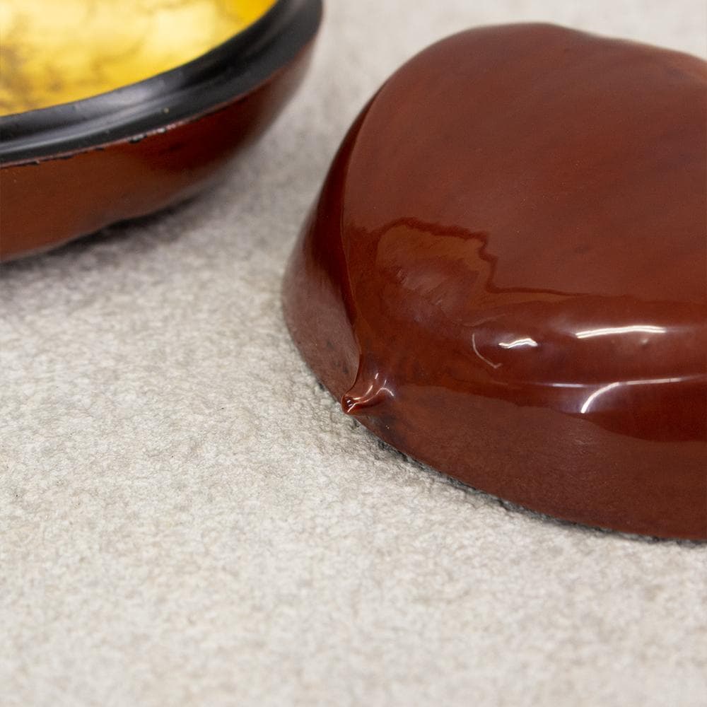 畦地多喜翁 栗 香合 内金 山中塗 香道具 茶道具 共箱