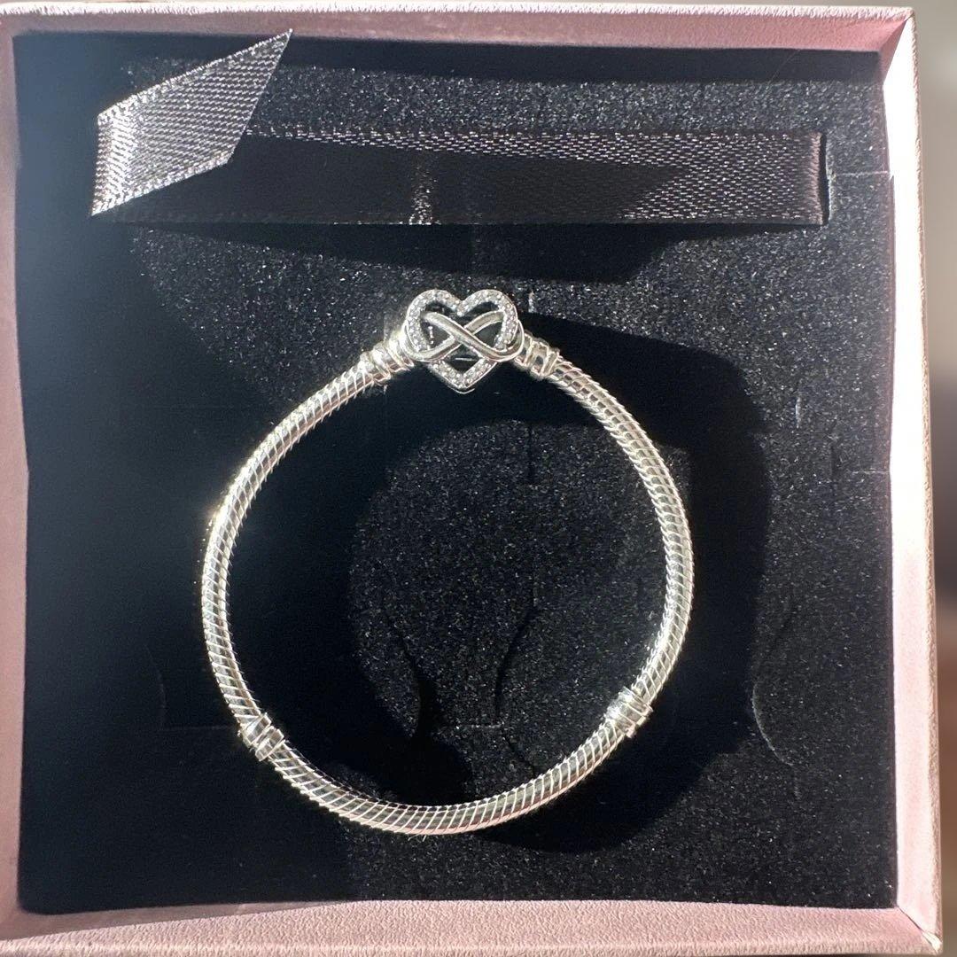 PANDORA Momentsスパークリングインフィニティハートクラスプ16㎝