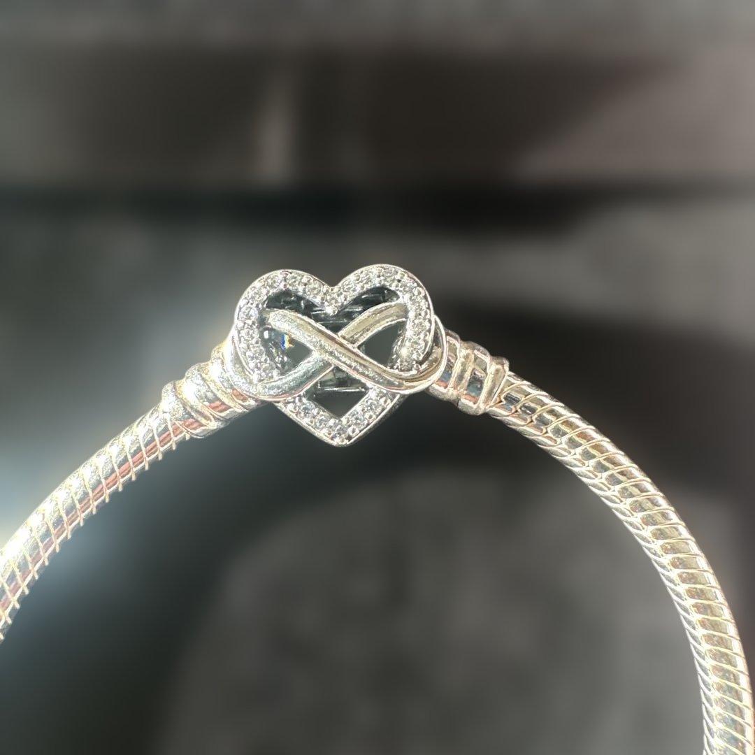 PANDORA Momentsスパークリングインフィニティハートクラスプ16㎝