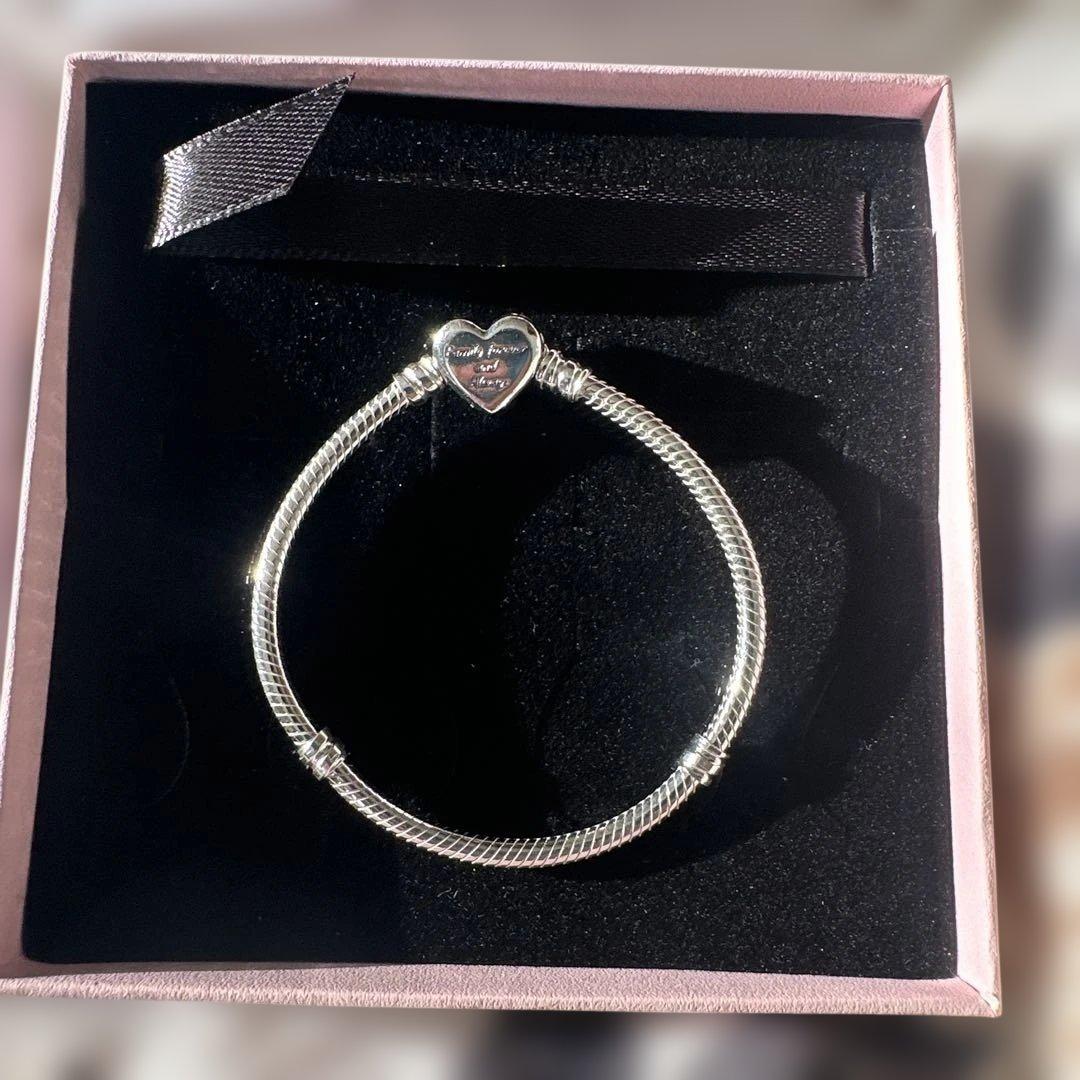 PANDORA Momentsスパークリングインフィニティハートクラスプ16㎝