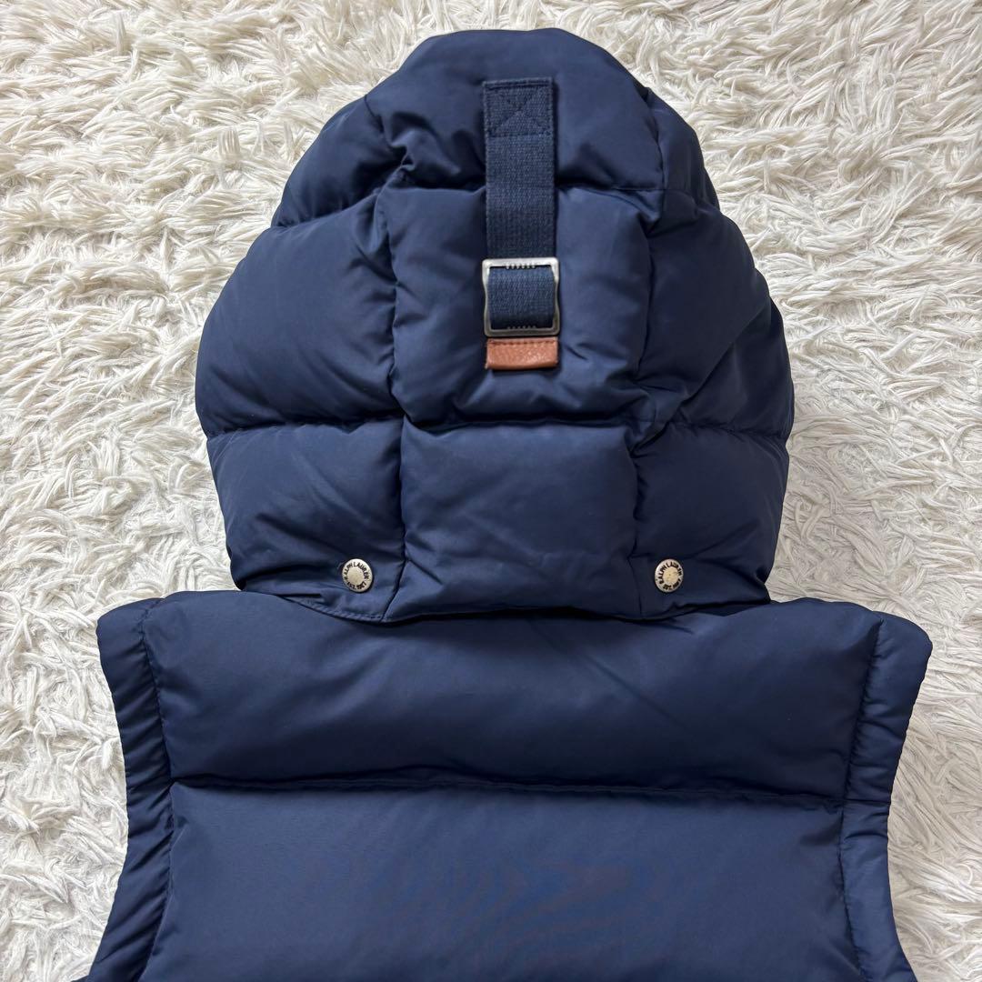 極美品 ポロラルフローレン ダウンベスト フード 2way ネイビー