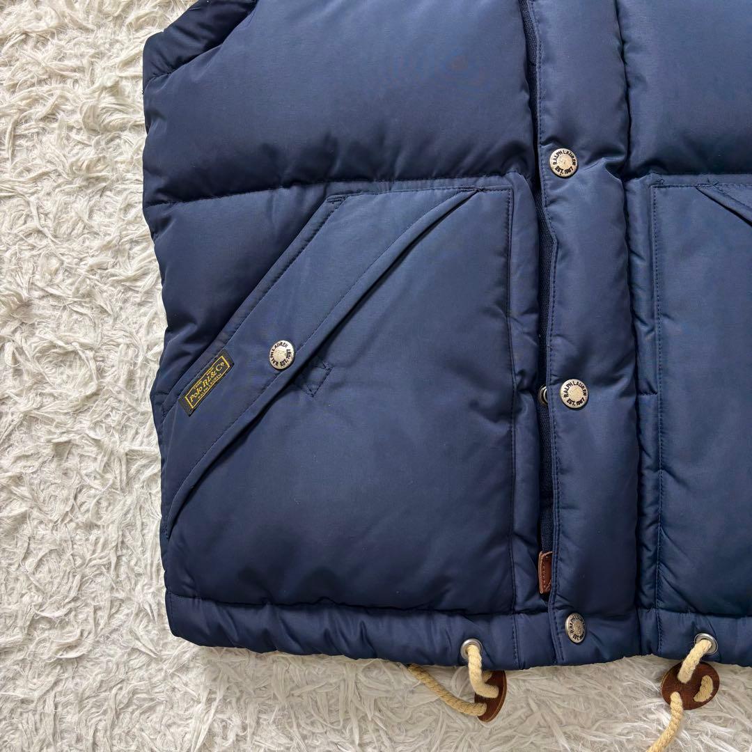 極美品 ポロラルフローレン ダウンベスト フード 2way ネイビー