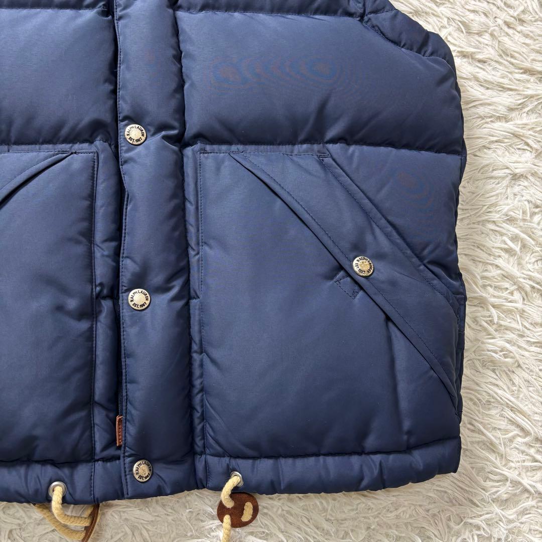 極美品 ポロラルフローレン ダウンベスト フード 2way ネイビー