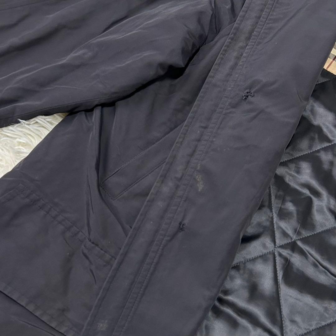 【美品/M】バーバリーロンドン ステンカラーコート アウター 黒 ライナー付