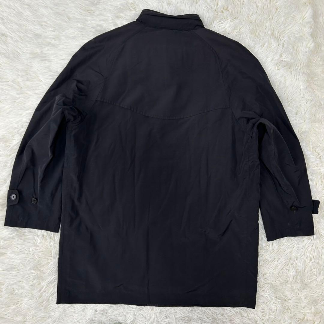 【美品/M】バーバリーロンドン ステンカラーコート アウター 黒 ライナー付