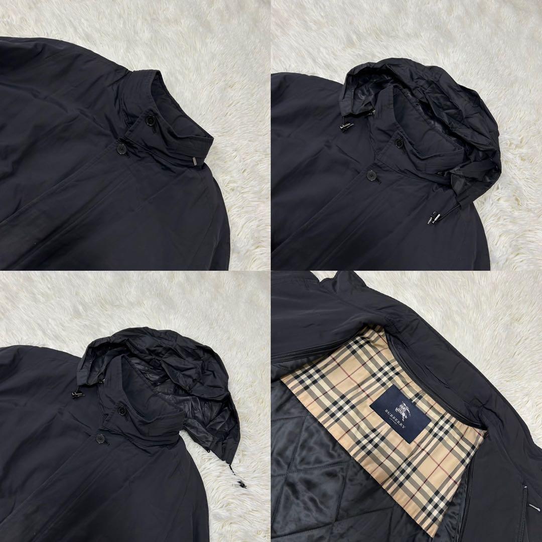 【美品/M】バーバリーロンドン ステンカラーコート アウター 黒 ライナー付