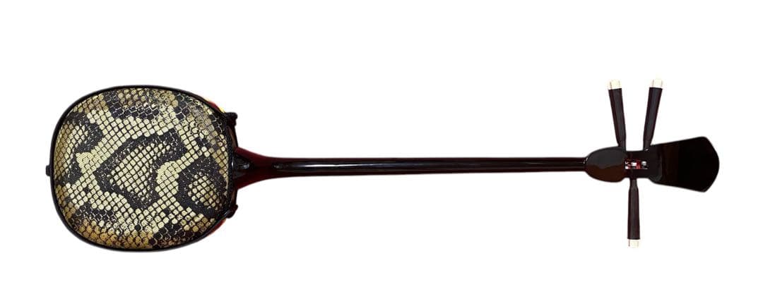 沖縄三線 本体 人工皮革 ヘビ革模様