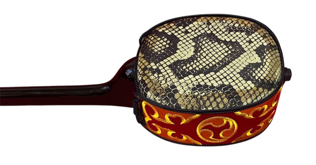 沖縄三線 本体 人工皮革 ヘビ革模様