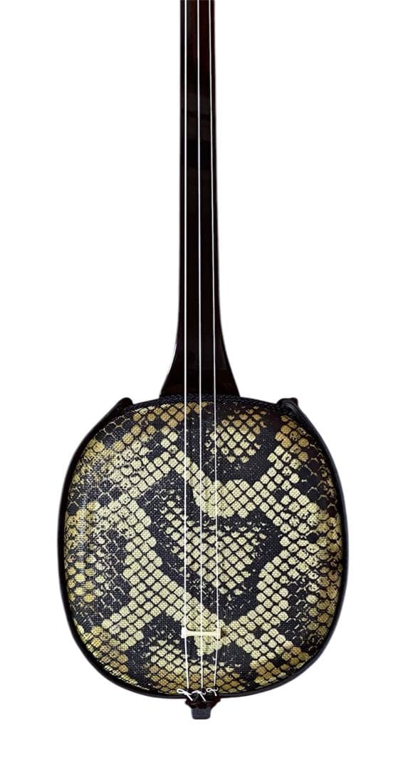 沖縄三線 本体 人工皮革 ヘビ革模様