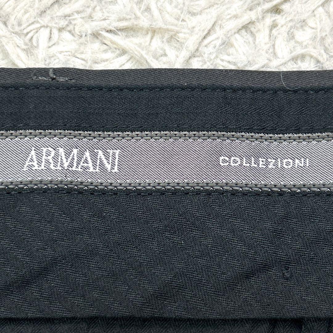 美品 アルマーニコレツォーニ ワイド スラックス 48 ダークグレー 光沢あり