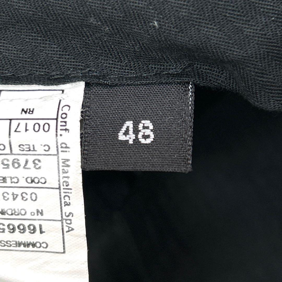 美品 アルマーニコレツォーニ ワイド スラックス 48 ダークグレー 光沢あり