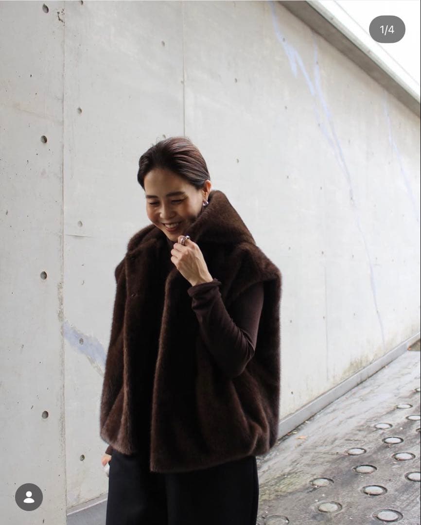 ★週末お値下げ★【未使用品】eLLa エコミンクファーベスト