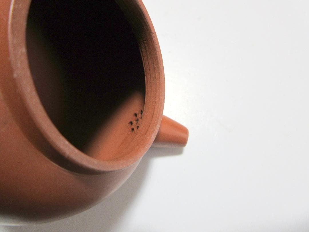 三浦常山 佐渡無名異焼 朱泥 後手茶注 共箱 共布 栞 / 急須